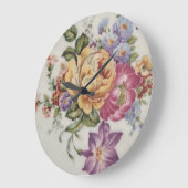 Floral Fantasy  ラージ壁時計 (傾斜)