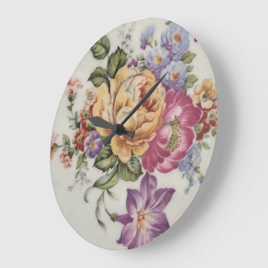 Floral Fantasy  ラージ壁時計 (傾斜)