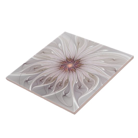 Floral Fantasy, Abstract Modern Pastel Flower タイル (側面)