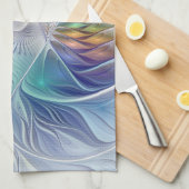 Floral Fantasy, Colorful Abstract Fractal Flower キッチンタオル (四つ折り)