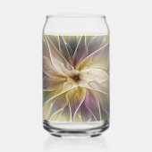 Floral Fantasy Gold Aubergine Abstract Fractal Art ガラス缶 (裏面)