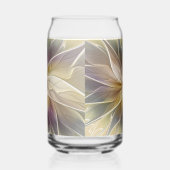 Floral Fantasy Gold Aubergine Abstract Fractal Art ガラス缶 (右)