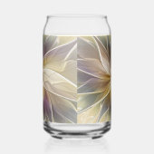 Floral Fantasy Gold Aubergine Abstract Fractal Art ガラス缶 (左)