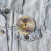 Floral Fantasy Gold Aubergine Abstract Fractal Art 缶バッジ (インサイチュ)