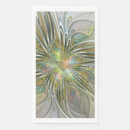 Floral Fantasy Modern Fractal Art Flower With Gold