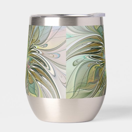 Floral Fantasy Modern Fractal Art Flower With Gold (左面)