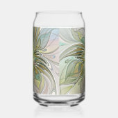 Floral Fantasy Modern Fractal Art Flower With Gold ガラス缶 (左)