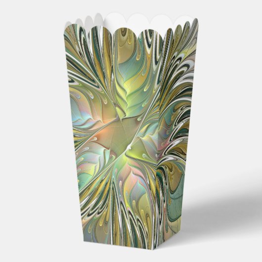 Floral Fantasy Modern Fractal Art Flower With Gold フェイバーボックス (正面)