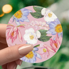 Floral Favor Sticker ラウンドシール