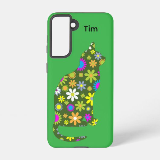 Floral Feline Samsung Galaxy Case Samsung Galaxyケース (裏面)