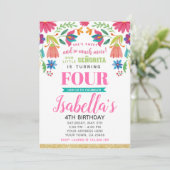 Floral Fiesta 4th Birthday Invitation 招待状 (スタンド正面)