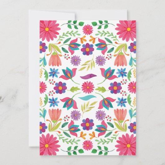 Floral Fiesta 4th Birthday Invitation 招待状 (裏面)