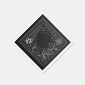 Floral Filigree Frame スタンダードカクテルナプキン (角)