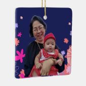 Floral first christmas as grandma セラミックオーナメント (右)
