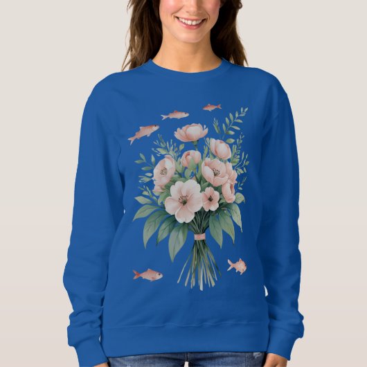 Floral Fish Bouquet – Women’s Sweatshirt スウェットシャツ (正面)