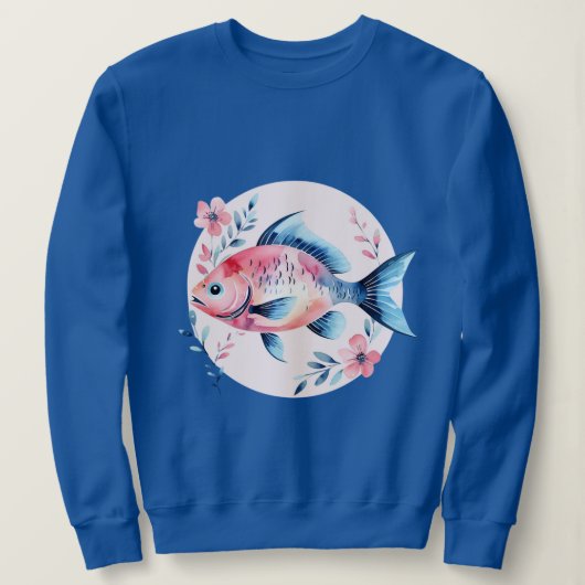 Floral Fish Circle – Women’s Sweatshirt スウェットシャツ (デザイン正面)