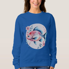 Floral Fish Circle – Women’s Sweatshirt スウェットシャツ