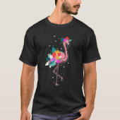 Floral Flamingo  Pink Bird Tシャツ (正面)