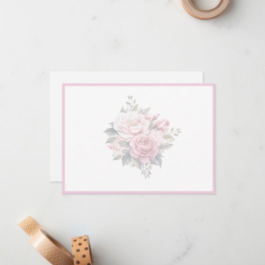 Floral Flat Note Card ノートカード (正面/裏面インサイチュ)