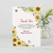 Floral Flower Baby Shower Thank You Flat Cards サンキューカード (スタンド正面)