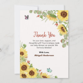Floral Flower Baby Shower Thank You Flat Cards サンキューカード