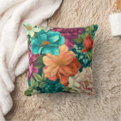 Floral Flower Vibrant Rose Interior クッション (ブランケット)