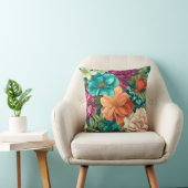 Floral Flower Vibrant Rose Interior クッション (椅子)