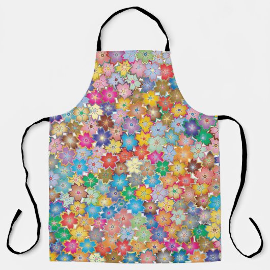 Floral flowers background pattern エプロン (正面)