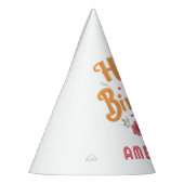 Floral Flowers Happy Birthday Handlettering パーティーハット (左)