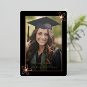 Floral Foil Photo Graduation Celebration Invite 箔招待状 (立ち正面)