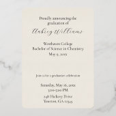 Floral Foil Photo Graduation Celebration Invite 箔招待状 (裏面)