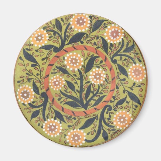 Floral Folk Art Painting マグネット (正面)