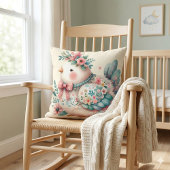 Floral Folk Bird with Pastel Boho Charm クッション