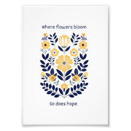 Floral Folk Wall Art Print, Scandinavian Botanical フォトプリント