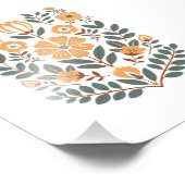 Floral Folk Wall Art Print, Scandinavian Botanical フォトプリント (角)