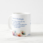  Floral For I know/ Jeremiah 29:11  Personalize コーヒーマグカップ (正面左)