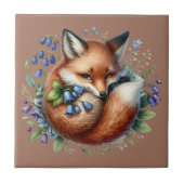 Floral Fox Botanical Woodland Art タイル (正面)
