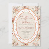 Floral Frame Baby Shower 招待状 (正面)