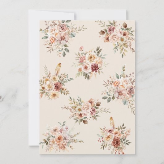 Floral Frame Baby Shower 招待状 (裏面)