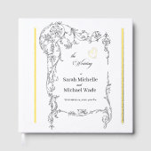 Floral Frame Calligraphy Wedding ゲストブック (正面)