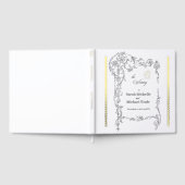 Floral Frame Calligraphy Wedding ゲストブック (全面)