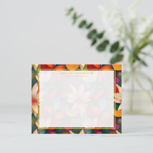 Floral Frame Note Card 招待状 (スタンド正面)