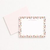 Floral Frame Nursery  Note Card 招待状