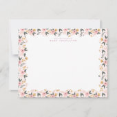 Floral Frame Nursery Note Card 招待状 (正面)