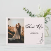 Floral Frame Photo Thank You Card サンキューカード (スタンド正面)