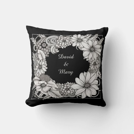 Floral Frame Throw Pillow クッション