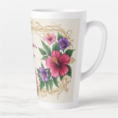 Floral Frame With Colorful Flowers カフェラテマグ (右)
