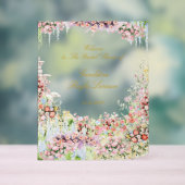 floral french garden chateau bridal shower welcome アクリルサイン (ニュートラル)
