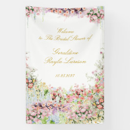 floral french garden chateau bridal shower welcome 横断幕