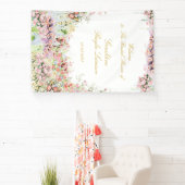 floral french garden chateau bridal shower welcome 横断幕 (インサイチュ)